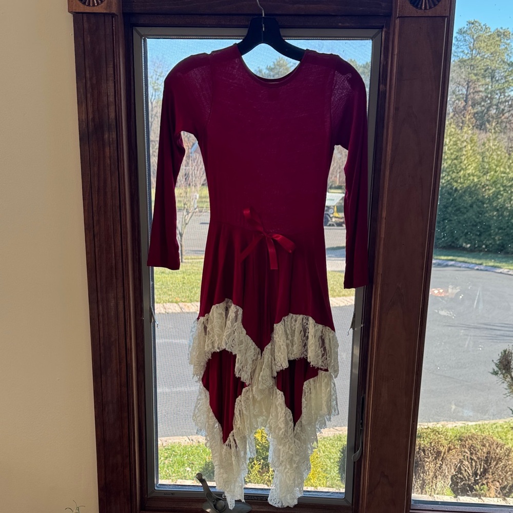 Elegant Red and White Kids Formal Dress